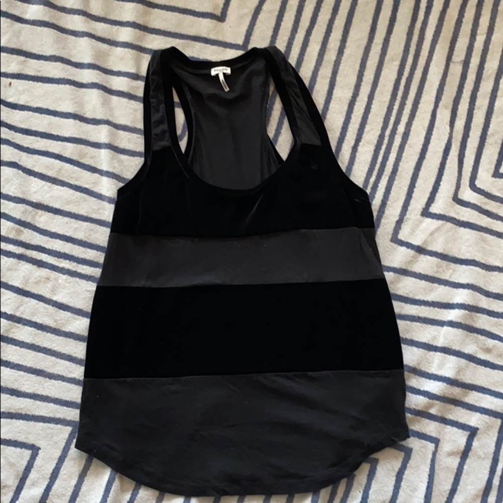 Splendid black cotton and velvet top